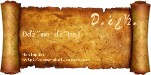 Döme Ábel névjegykártya